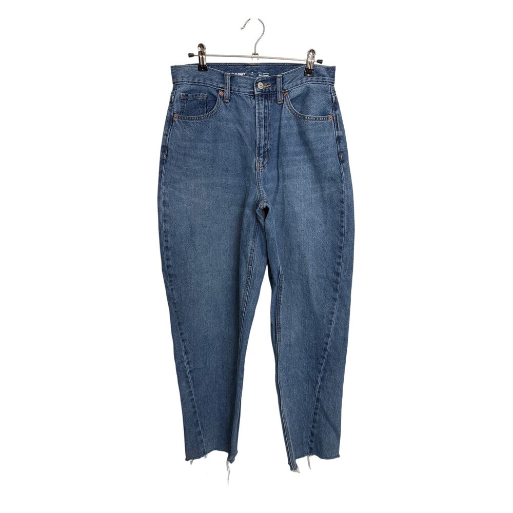 Old Navy Balloon Ankle Jeans Womens 6 Tall 6T Extra High Waisted Blue Cotton